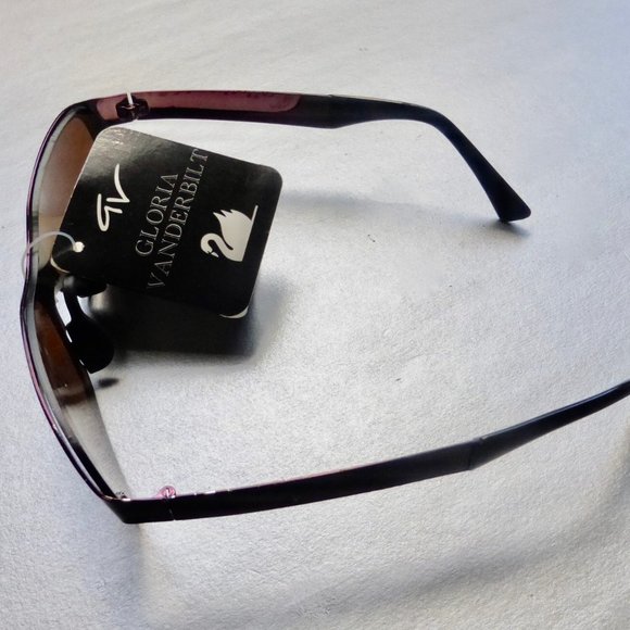 Gloria Vanderbilt Purple Metal Sunglasses Eyewear - Picture 8 of 16